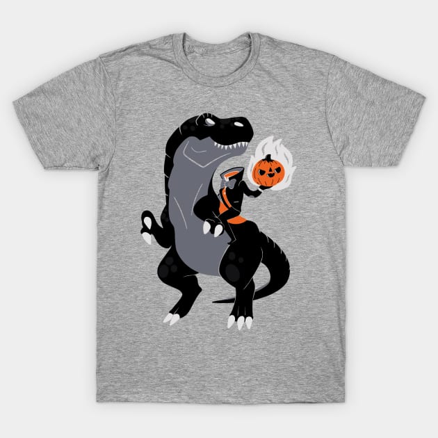 Headless Horseman Riding a Dinosaur T-Shirt by TaylorRoss1